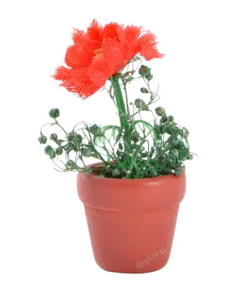 Dolls House Miniature Resin Garden FlowerPot with Flower