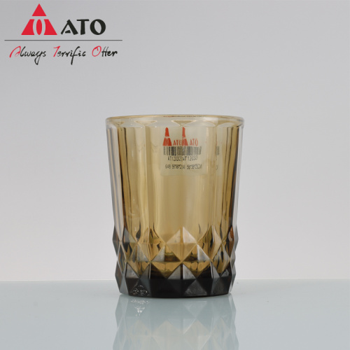 Ins amber Crystal Glass Embossed Juice Drink Cup
