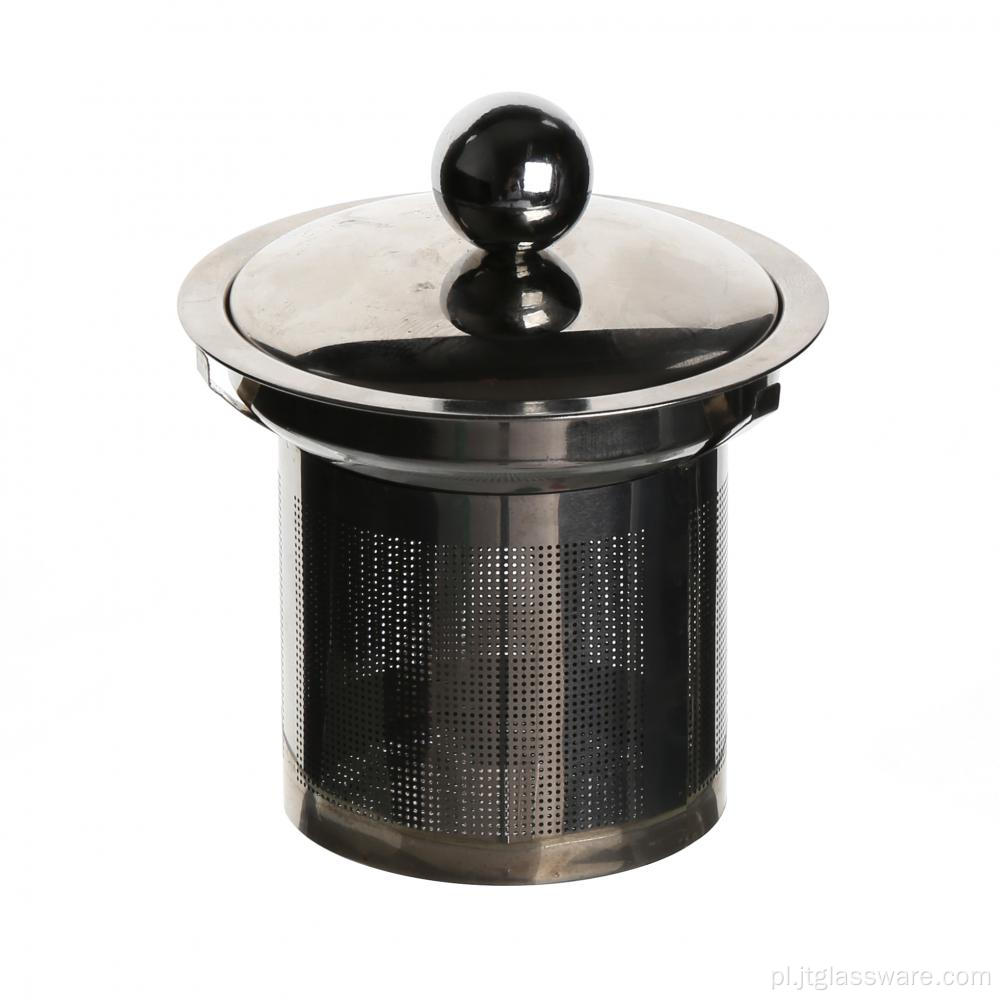 Ręcznie robiony mały czajniczek z zaparzaczem ze stali nierdzewnej