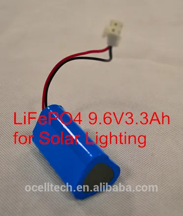 LiFePO4 battery 9.6V3.3Ah for solar light