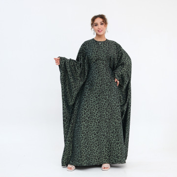 Caftani Abaya con farfalla con stampa leopardata alla moda