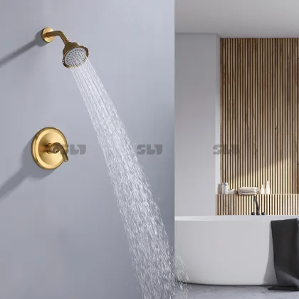 UPC Certified Silver Bathroom Shower Mixer and Rain Shower Set