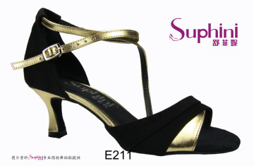 Suphini Gold Latin Dance Shoes for Ladies