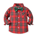 Children's Christmas Suit Boy's Plaid Long-Sleeved Cotton