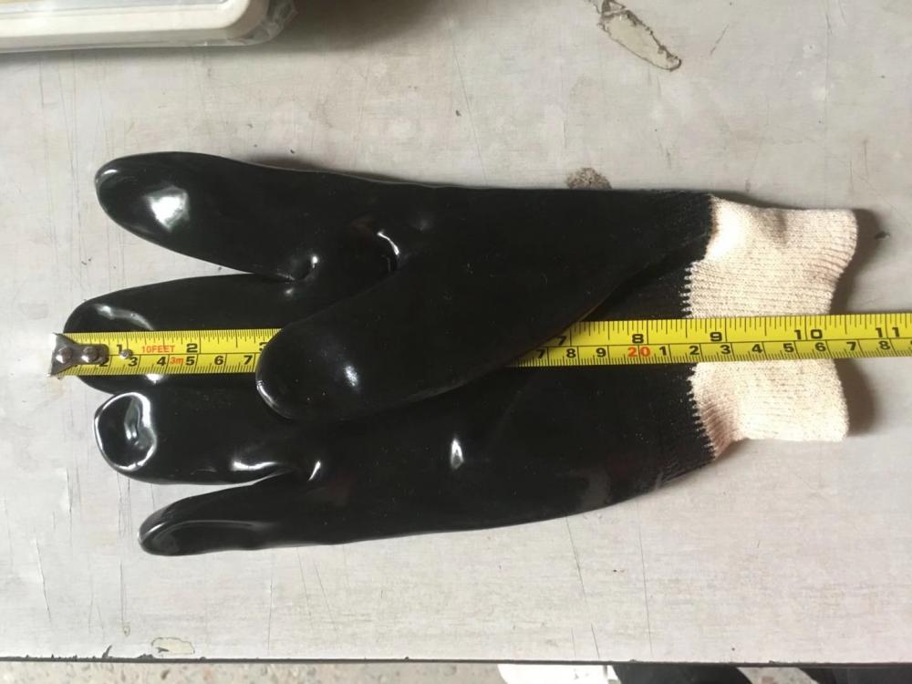 Lindo de algodón negro de PVC con guantes lisos