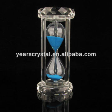 blue crystal hourglass or sandglass or crystal sandy clock(R-1442)