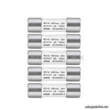 Szolárbiztosíték-link hengeres kerámia cső RO19 napelemes rendszerhez 0,5-32A 600V