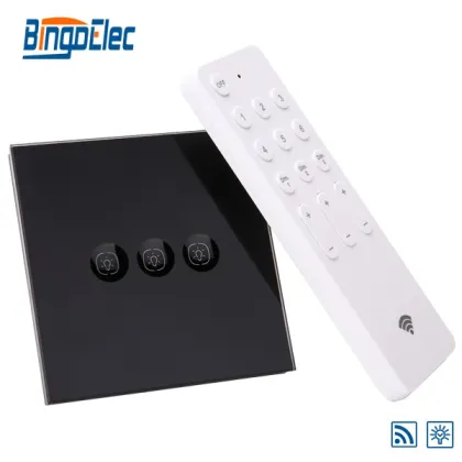 golden glass panel 3gang wifi controlled light switch,remote control wall switch