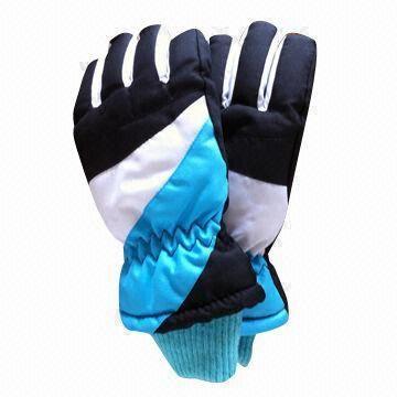 Ladies' Ski Gloves, Contrast Color on Fourchette