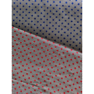 Houndstooth &amp; Dots Rayon Twill 3024S Tejido de punto de impresión