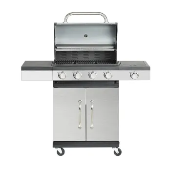 High-Quality 4+1 Slot Charcoal BBQ Grill: Perfect for Indoor/Outdoor Activities, Parties, Camping & Gas Fuel Use