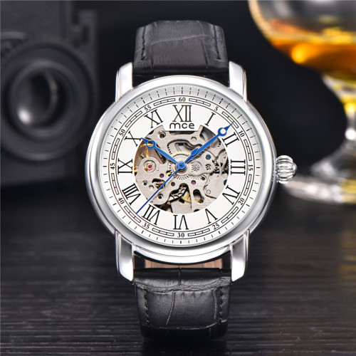 Visible mechanism skeleton custom logo watch wholesale