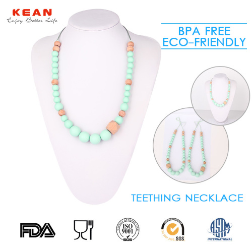 Safe BPA Free Beaded Baby Teething Necklace