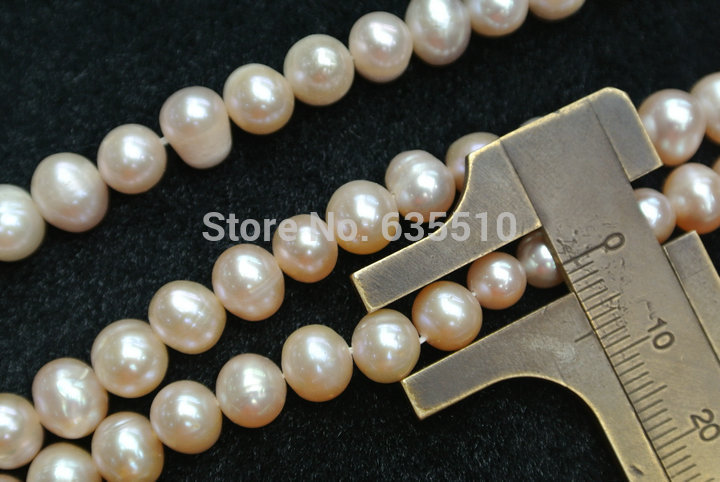 1 Strand 6~7mm Orange Color Fresh Water Pearl Potato Round Loose Beads Fit Fashion Jewelry Necklace Making