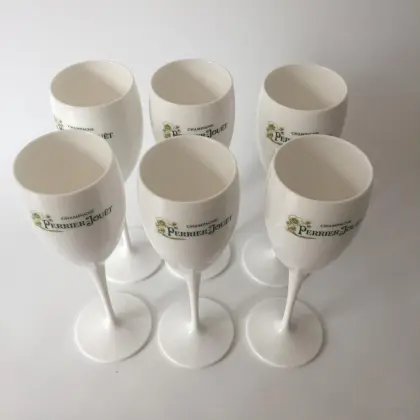 Perrier Jouët Champagne Glasses and Flutes Adorned with Painted Flowers