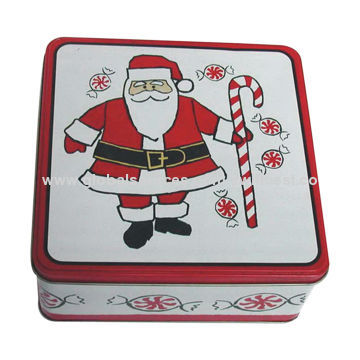 Square tin box for X-mas