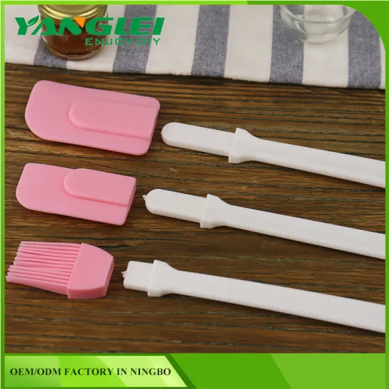 Premium 3-piece Heat Resistant Silicone Cooking Set, Including 2 Silicone Spatulas 1 Silicone Brush