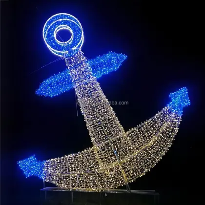 3D Lighted Anchor Sculpture Christmas Decorations