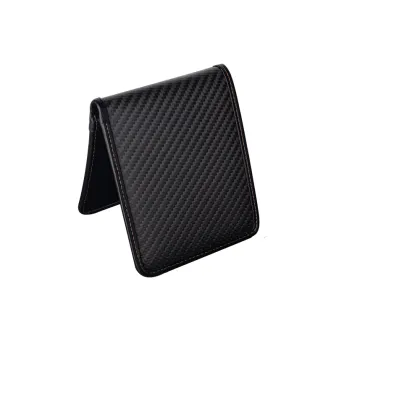 Customized Design Genuine Leather Carbon Fiber Wallet