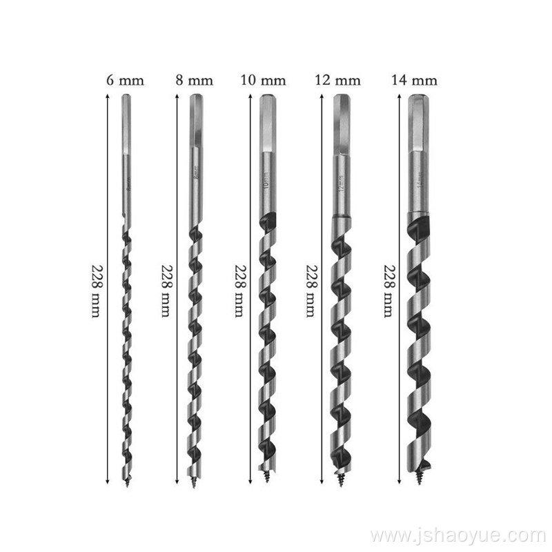 5PCS Hex Shank Brad Point Augers Drill Bits