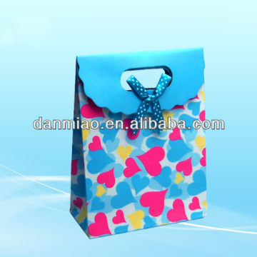 cuty printed recyclable gift flip paper bags