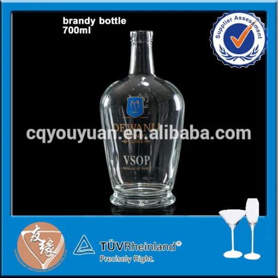 Custom logo cognac glass fantastic 0.7L crystal brandy bottle