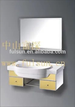 Modern Wall Mounted Stainless Steel Bathroom Ceramic Hand Wash Basin Mirror Vanity Cabinet