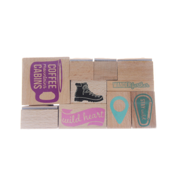 Carnival Craft Set: DIY Custom Rubber Wooden Stamps with Square Handle and Cute Cartoon Design