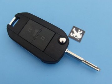 Peugeot 2 button modified flip remote key shell HU83 blade