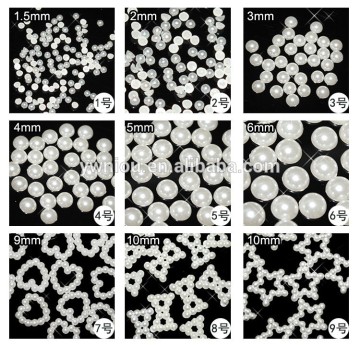 Loose seed Nail Art pearl,heart/bow/round/ Pentagram bulk pearls
