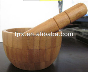 Bamboo mortar & pestle