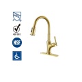 Gold Farmhouse Design Faucet de cocina de latón hecho a mano