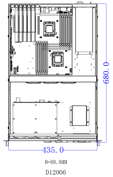 2U signal microcomputer monitoring server chassis