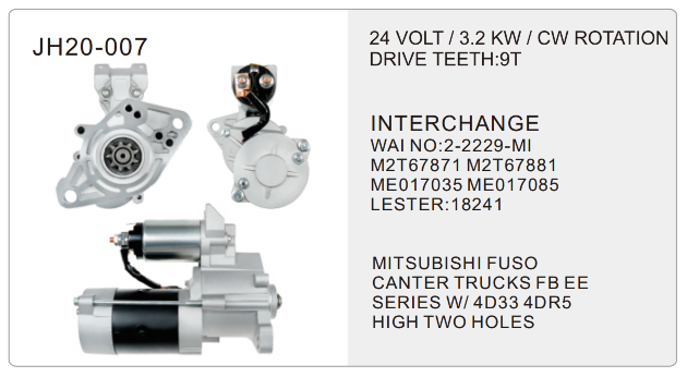 Mitsubishi truck starter-JH20-007-X