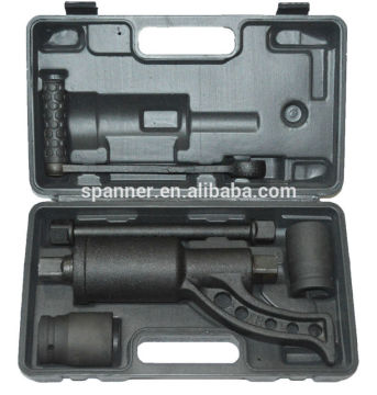 Wheel nut labor saving wrench/torque multiplier