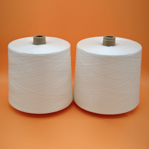 China sewing thread raw white 100% spun polyester yarn