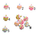 Leuke Poppenhuis Verjaardagstaart Hars Plat Cabochons Telefoon Case Decoratie DIY Scrapbooking Ambachtelijke Accessoires