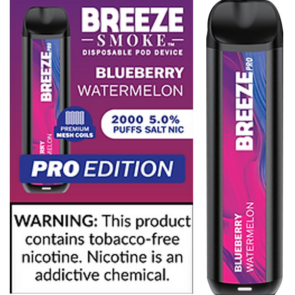 Breeze Pro за еднократна употреба Vape устройство 1000mah 2000 пухчета