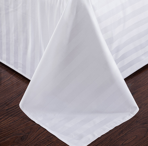 Wholesale Striped White Hotel Flat Sheet