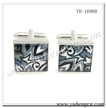 YH-1696B Elegant Mens Square MOP cufflinks with Patterns ,Jewelry Cufflinks