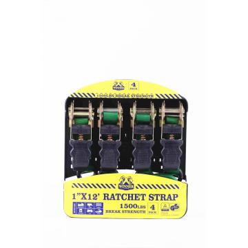 25mm Rubber Handle Packaged Ratchet Strap