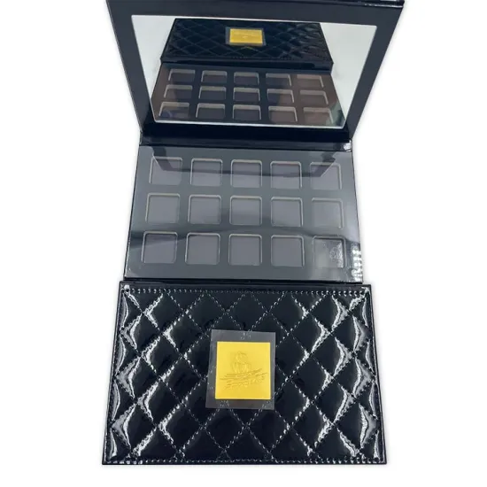 PU Palette with Sewing With Mirror with Metal Plate Logo