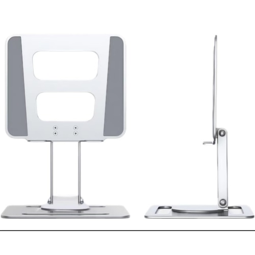 कंप्यूटर स्टैंड की ऊंचाई घुमाएं