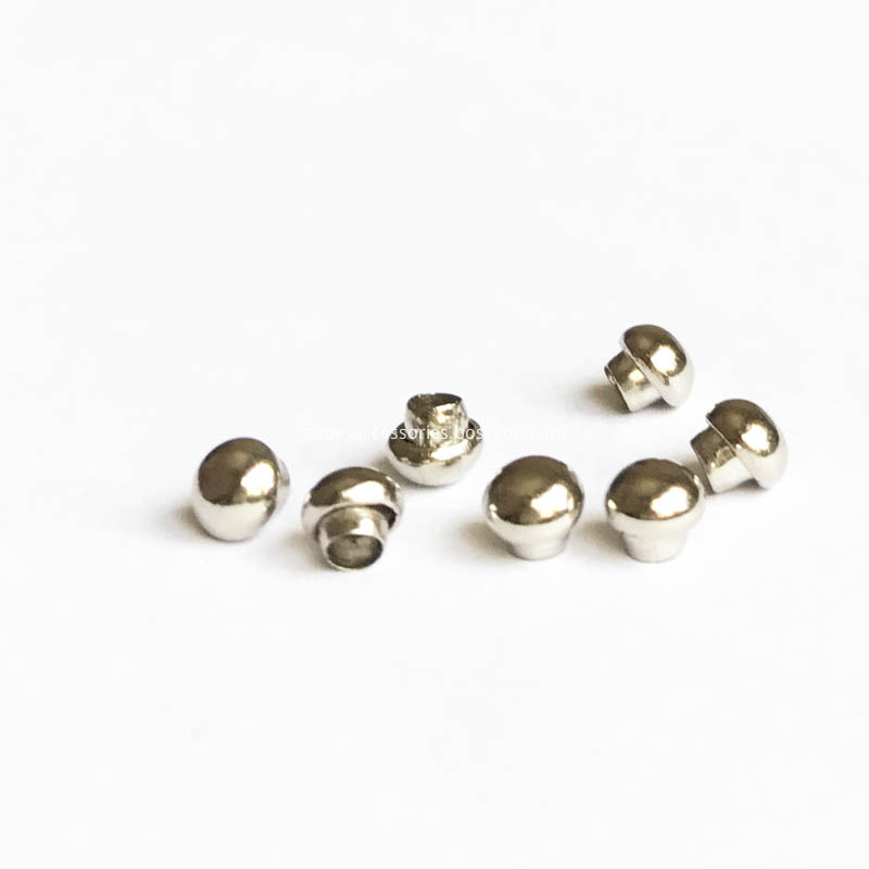 4mm Silver Hlaf-Round Rivets