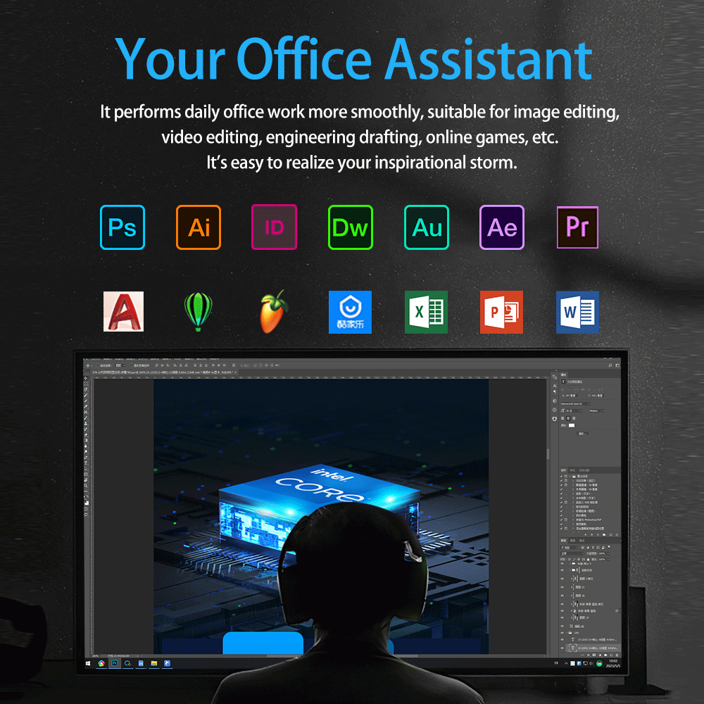 X78 2*LAN 1*COM 2*Display Mini PC