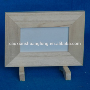 New unfinished picture frame wooden photo frame with base