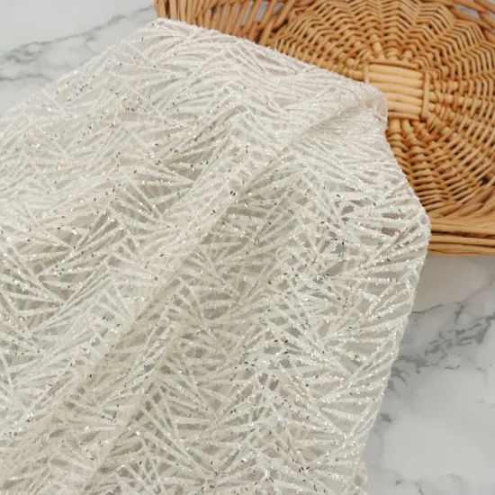 Polyester Regular Pattern Shinning Mesh Textile