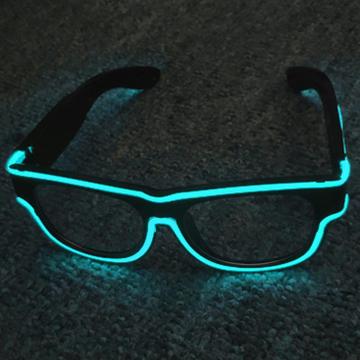 2020 New Arrival Flashing USB Rechargeable Aqua Color LED Plastic Sunglasses for Night Party