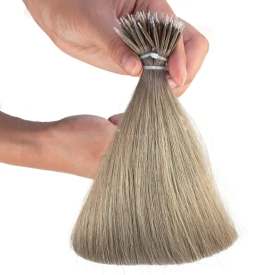 Wholesale hot sells No any split ends high quality for woman Toupee virgin brazilian hair Nano Ring Hair Nano tip hair