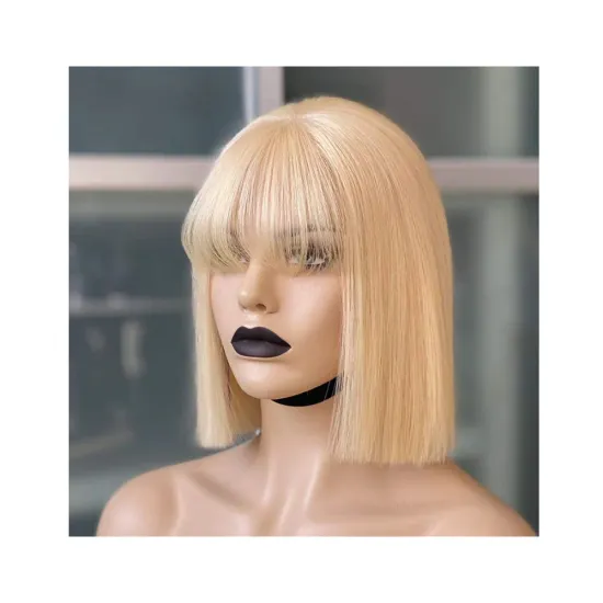 Affordable 2021 JOYWIGS 8\" Blonde Wig with 1.5x4 Closure: Short Human Hair Wigs